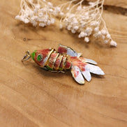 Halskettenanhänger - Cloisonné Fisch rosa