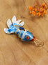 Necklace charm - cloisonne fish light blue