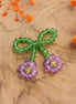Charm bead flower - bow lilac