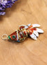 Necklace charm - cloisonne fish copper