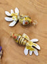 Necklace charm - cloisonne fish gold
