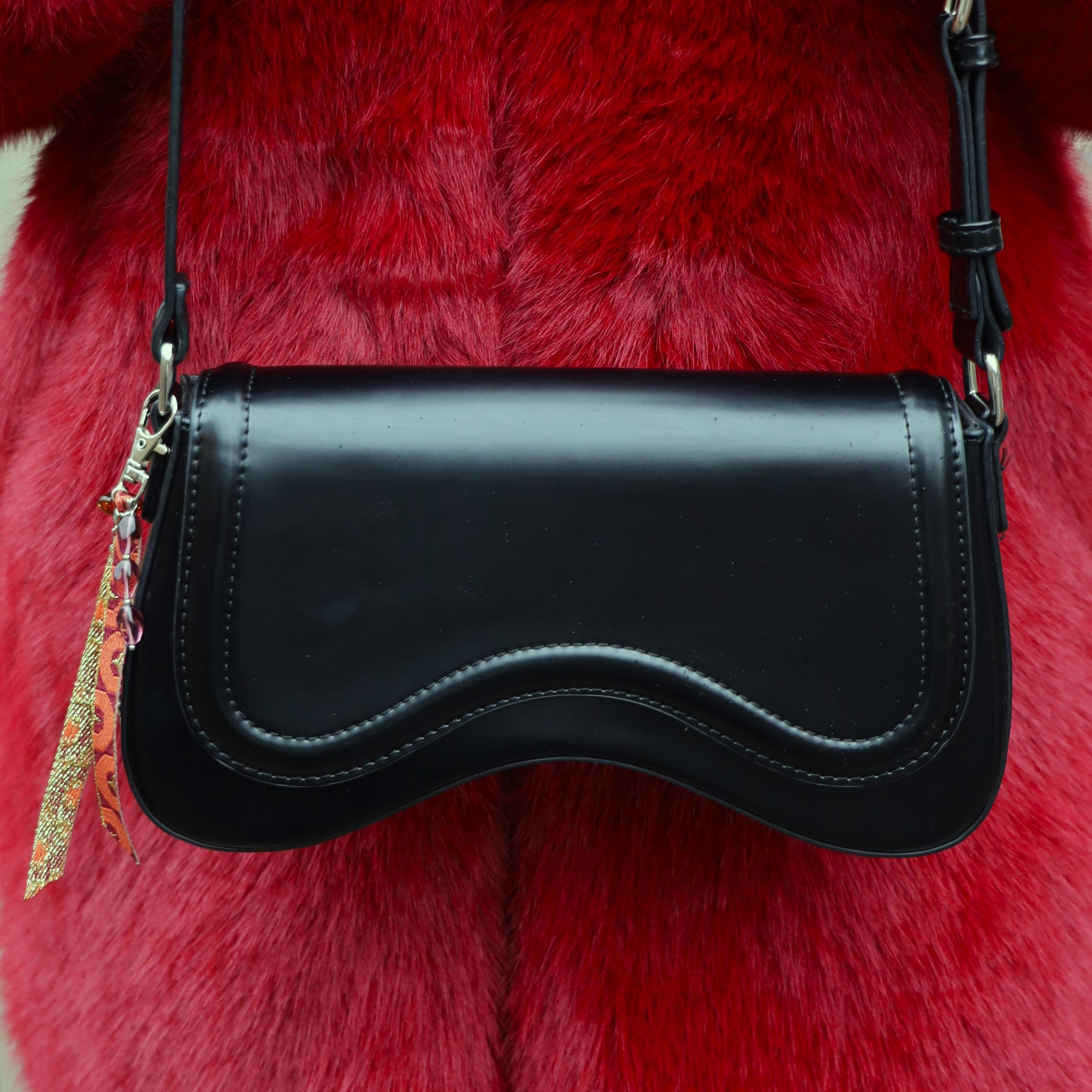 Bag charm - paars/bruin