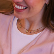 Stainless steel ketting - met bedeltjes