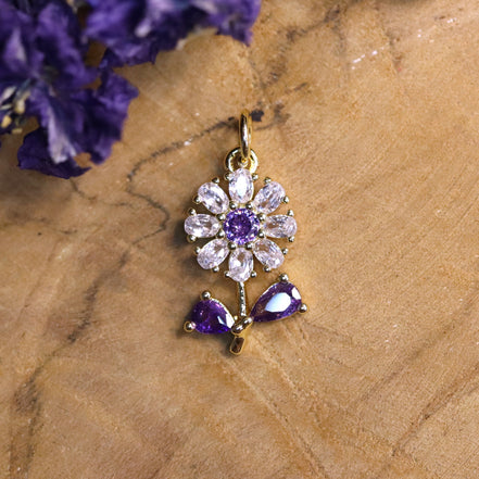 Necklace pendant lilac flower