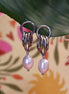 Stainless steel oorstekers met parel zilver