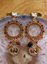 Statement oorbellen - met hart en munt bruin