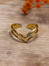 Stainless steel ring gold - graceful V shape