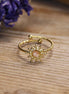 Stainless steel ring goud - rozenkwarts zon