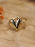 Stainless steel ring gold - heart