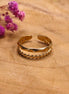 Stainless steel ring goud - golf en bolletjes