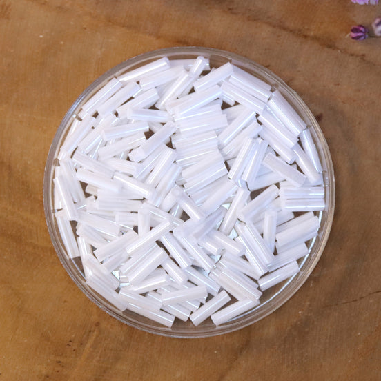 Bugle kralen white 5 gram