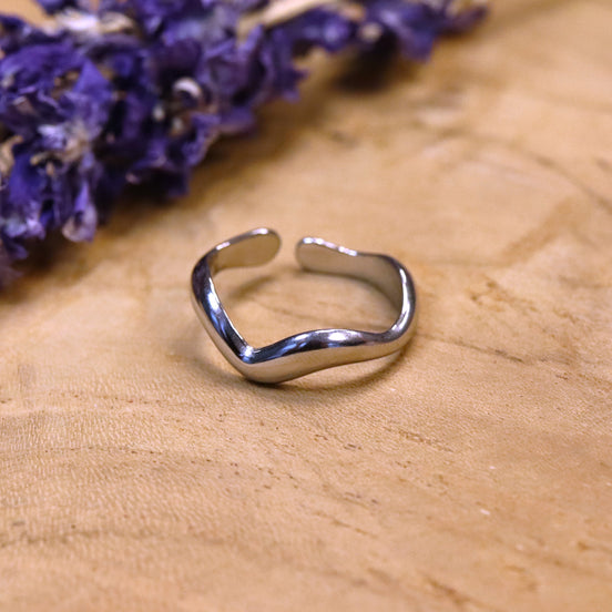 Stainless steel ring zilver - golf