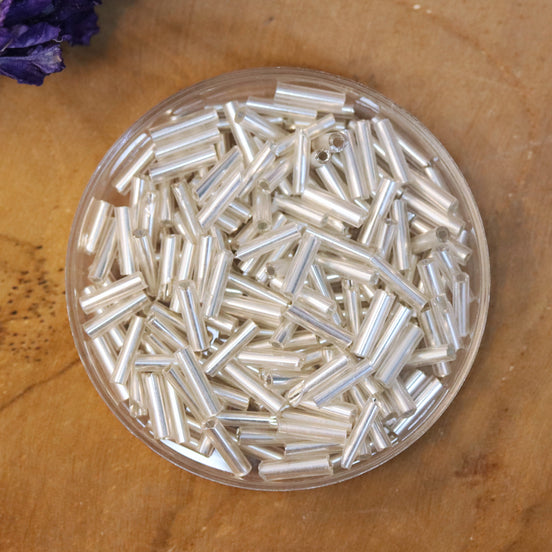 Bugle kralen silver 5 gram