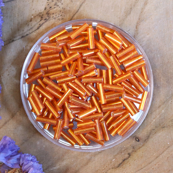 Bugle kralen orange 5 gram