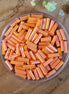 Bugle beads orange AB 5 grams