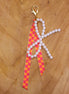 Bag charm - parelstrik met lint