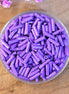 Bugle beads dyed purple 5 grams
