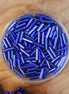 Bugle beads cobalt blue 5 grams