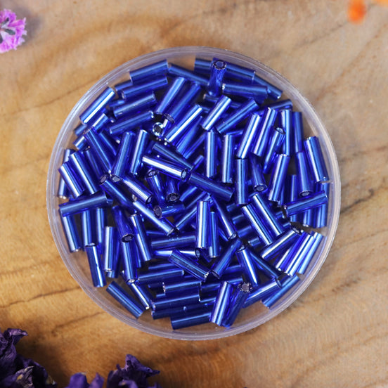 Bugle kralen cobalt blue 5 gram