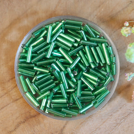 Bugle kralen green 5 gram