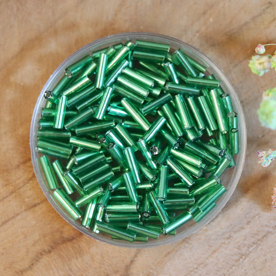 Bugle kralen green 5 gram