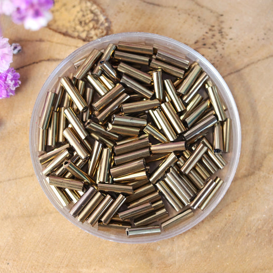 Bugle kralen bronze 5 gram