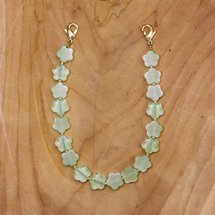 Telefoonkoord - groene bloemen goud