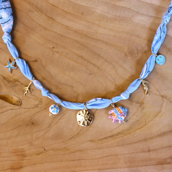 Bandana ketting - lichtblauw