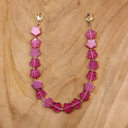 Telefoonkoord - roze bloemen goud