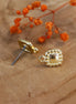 DQ GOLD square stud earring with print and eyelet
