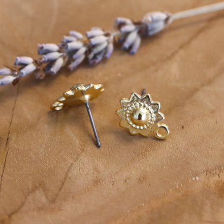 DQ GOLD sun stud earring with eye