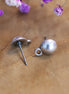 DQ silver round stud earring with eye