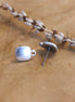 DQ silver square stud earring with eye