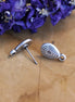 DQ silver drop stud with print and eye