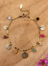 Stainless steel bracelet - with gemstone and coins