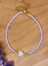 Bracelet purple with moonstone gold