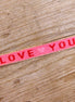 Ribbon love you with hearts pink
