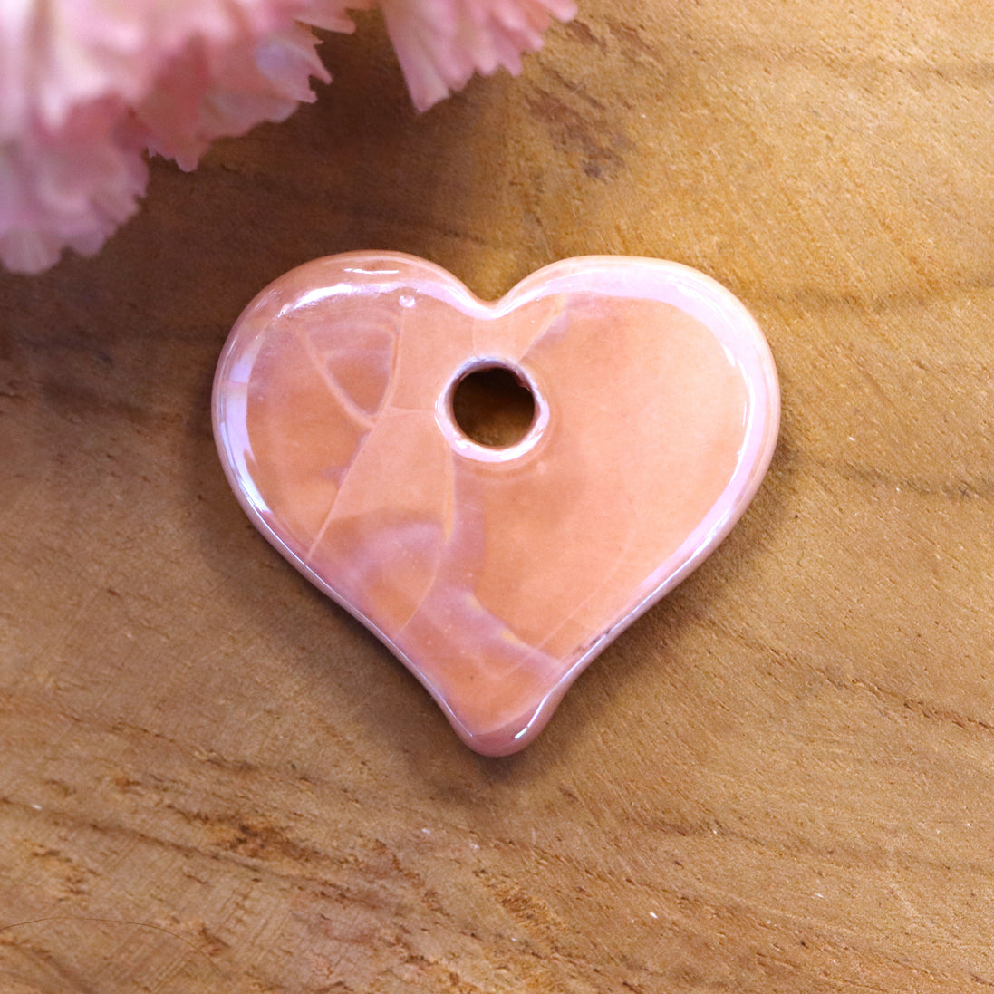 Ceramic heart - peach