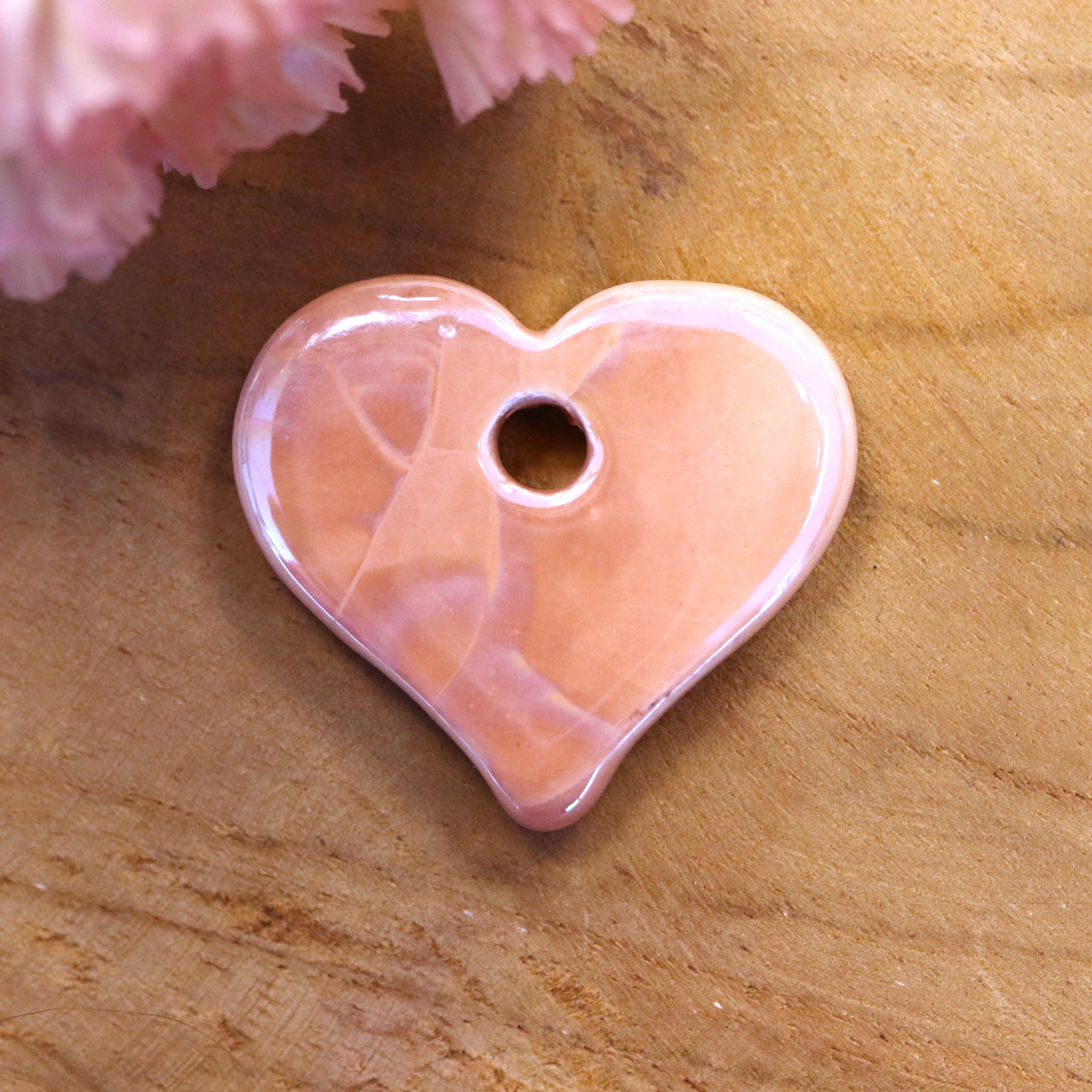 Ceramic heart - peach