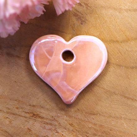 Ceramic heart - peach