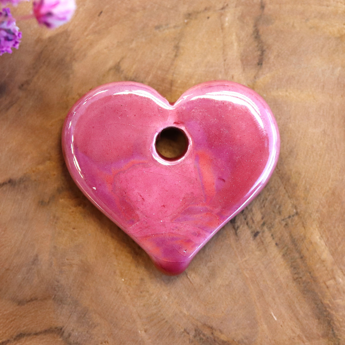 Ceramic heart - pink