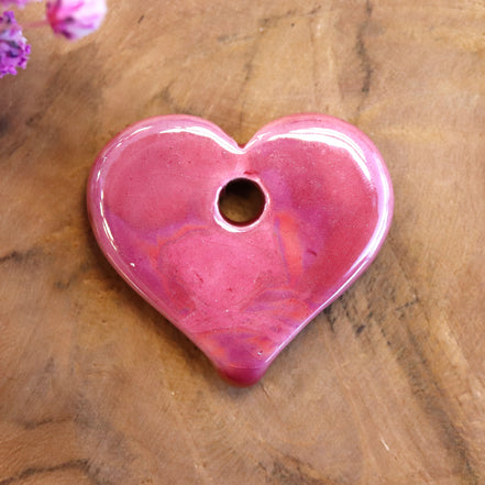 Ceramic heart - pink