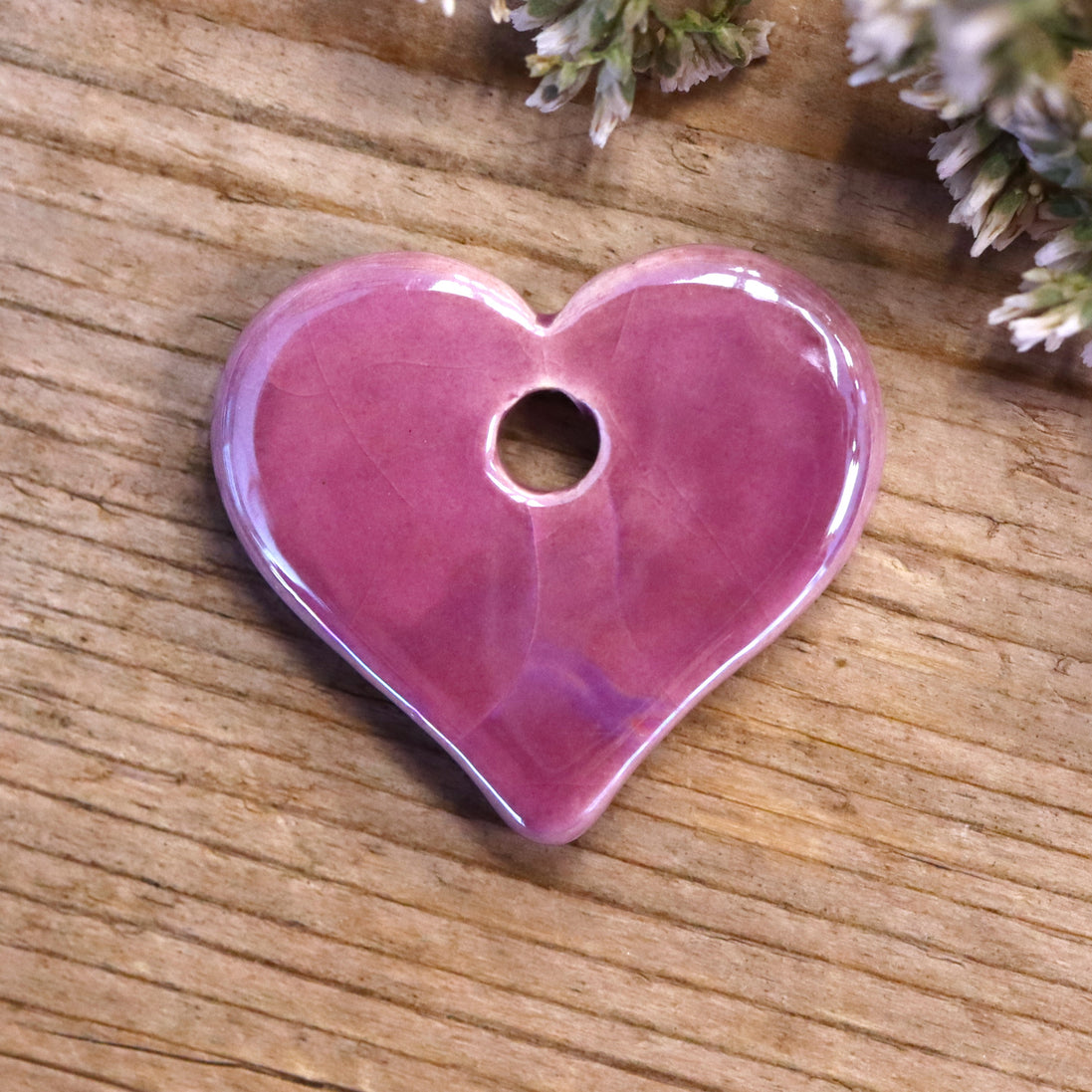 Ceramic heart - purple