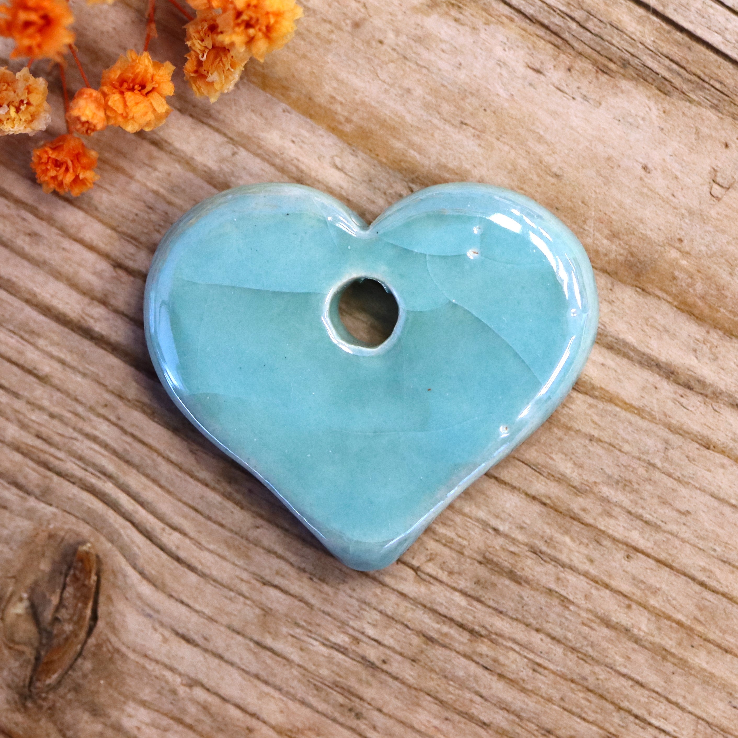 Ceramic heart - blue