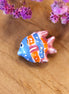 Ceramic fish - light blue pink