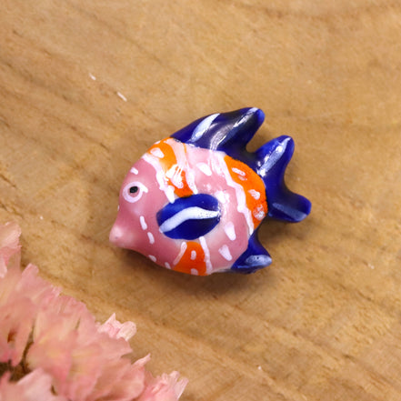 Ceramic fish - pink blue