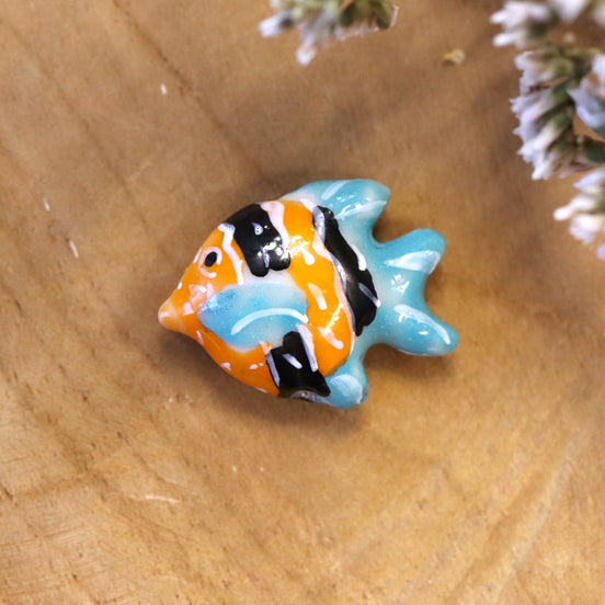 Keramikfisch - orange-blau