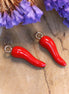 Enamel charm - red chili pepper gold