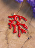 Enamel bedel - rood koraal goud