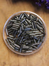 Bugle beads gunmetal 5 grams